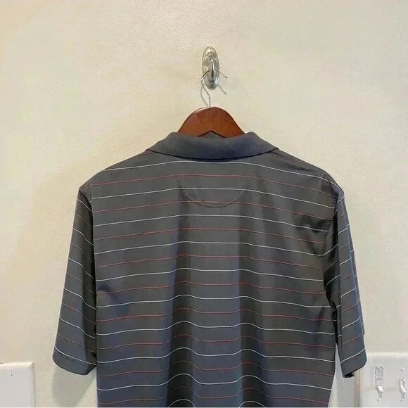 Greg Norman play dry stripe polo men's size large athletic performance gray golf - Picture 6 of 9